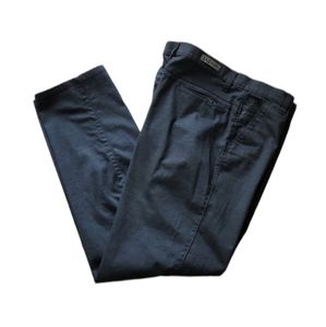 Albion Women's Chino Flat Front Cotton Blend Charcoal Black Pants 40 x 33